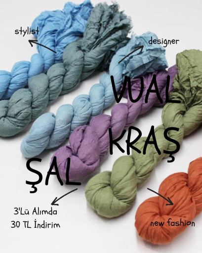 Vual Kraş Şal 3'Lü Alımda 30 TL İndirim